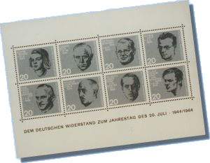 Allemagne 1964 - Feuillet Résistance : Attentat 20 Juillet 1944