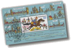 Allemagne - RFA 2020 : Bloc Itinéraires postaux historiques, avec cachet spécial du 1er jour