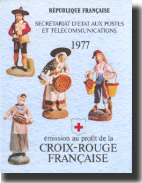 Frankreich Markenheft Rotes Kreuz 1977 mit rotem Sonderstempel