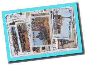 50 different stamps LOCOMOTIVES